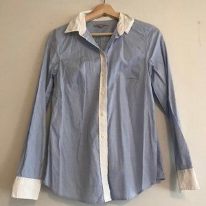 GAP perfect oxford shirt blue white detailing
